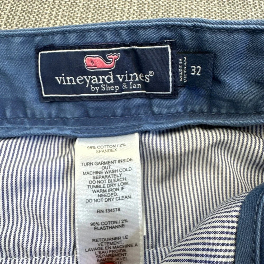 Vineyard Vines Shorts Mens 32 Chino Embroidered Oars Preppy Blue Coastal‎